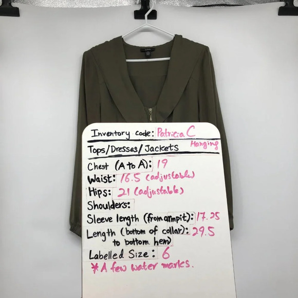 Alfani olive army green full zip hooded anorak jacket size 6 - Picture 14 of 15